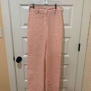 SHEIN Checkered Straight Leg Pants/ C: Pink/White/ S: Small